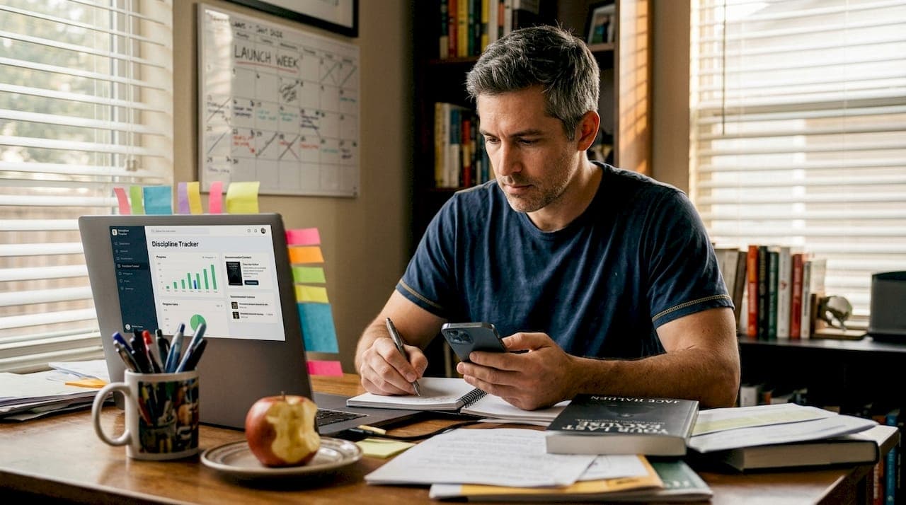 Evidence-based digital self-help for discipline in men